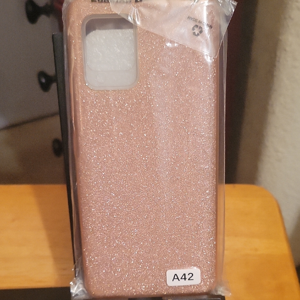 Glittery Rose Gold Phone Case for A42 Galaxy SAMSUNG